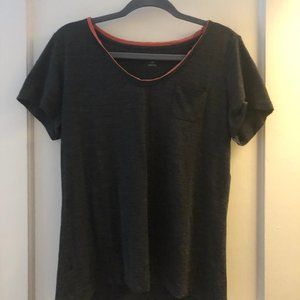 Icebreaker dark gray v-neck with orange contrast